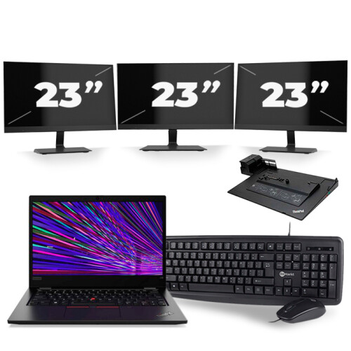 Frontend naam:Lenovo ThinkPad L13 + 3x 23 inch ...