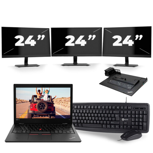 Frontend naam:Lenovo ThinkPad L380 + 3x 24 inch ...