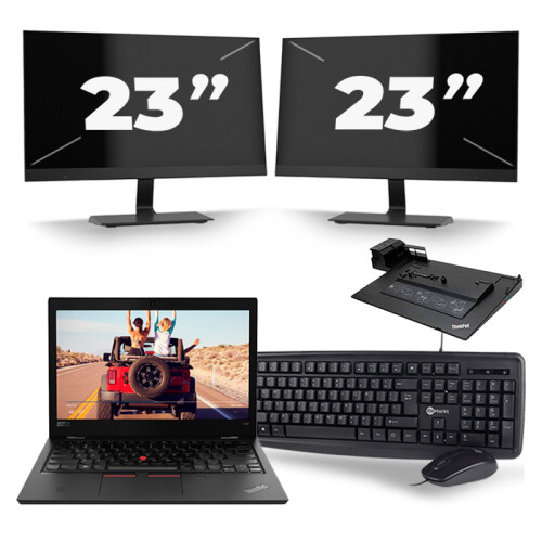 Frontend naam:Lenovo ThinkPad L380 + 2x 23 inch ...