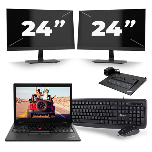 Frontend naam:Lenovo ThinkPad L380 + 2x 24 inch ...