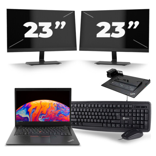 Frontend naam:Lenovo ThinkPad L480 + 2x 23 inch ...