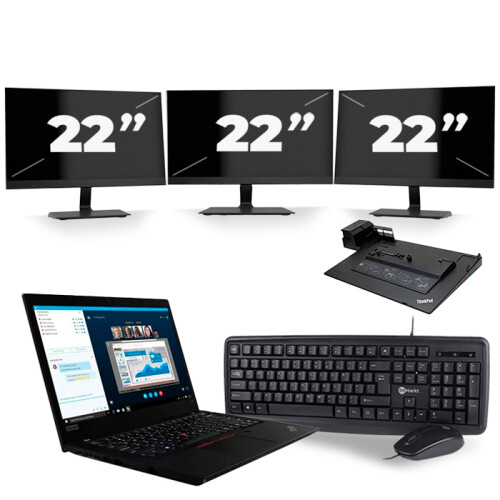 Frontend naam:Lenovo ThinkPad L490 + 3x 22 inch ...