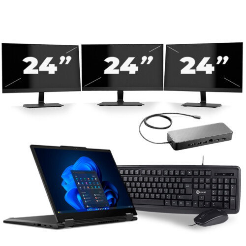 Frontend naam:Lenovo ThinkPad X13 + 3x 24 inch ...