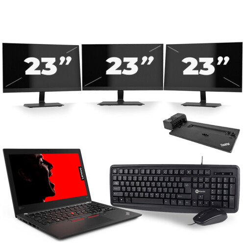 Frontend naam:Lenovo ThinkPad X280 + 3x 23 inch ...