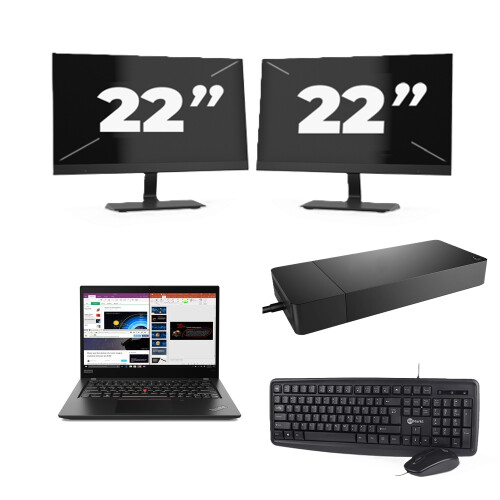 Naam:Lenovo ThinkPad X395 + 2x 22 inch ...