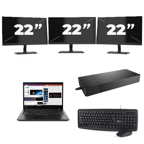 Naam:Lenovo ThinkPad X395 + 3x 22 inch ...