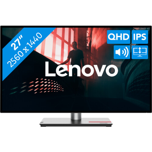 Met de Lenovo ThinkVision P27h-30 27 inch QHD usb ...