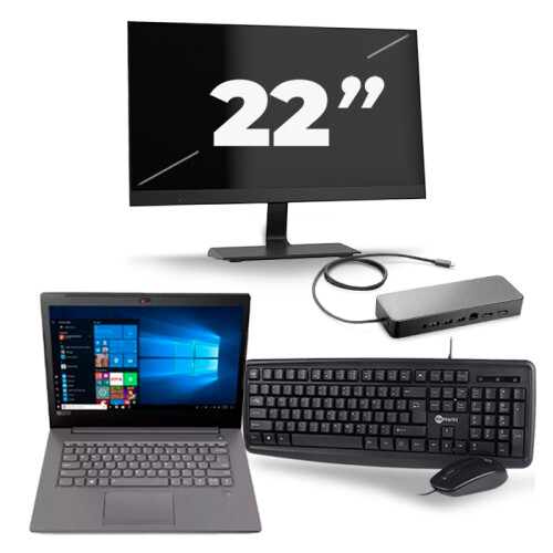 Frontend naam:Lenovo V330-14ARR + 1x 22 inch ...