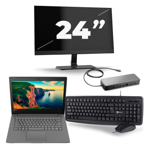 Frontend naam:Lenovo V330-14IKB + 1x 24 inch ...