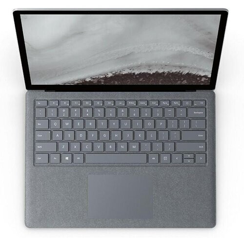 The silver Microsoft 13.5" Surface Book ...