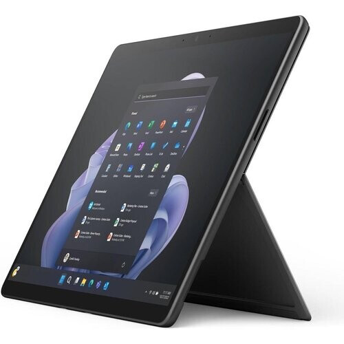 The Microsoft Surface Pro 9 tablet in graphite ...