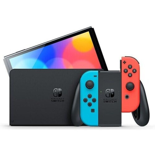 Nintendo Switch OLED - 64 GB HDD + SSD - Red/Blue ...