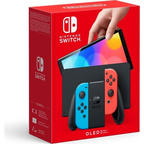 Die Nintendo Switch OLED 64GB neon-rot/neon-blau ...