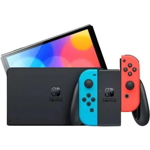 Die Nintendo Switch OLED 64GB rot blau vereint ...