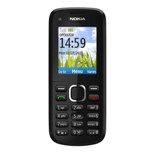 Ontdek de Nokia C1-02, een origineel zwart toestel ...