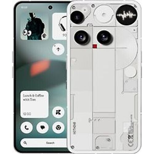 De Nothing Phone (3) in de kleur wit valt op door ...