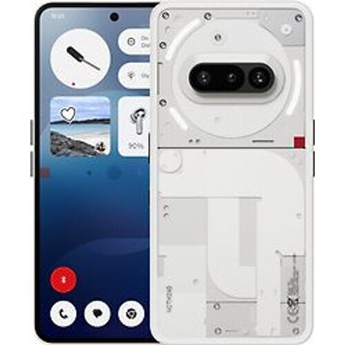 De Nothing Phone (3a) in de kleur wit onderscheidt ...