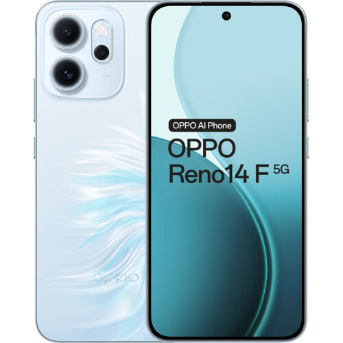 De OPPO Reno 14 F 256GB Blauw 5G is een ...