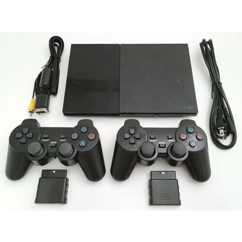 2 WIRELESS CONTROLLERS Sony PS2 SLIM Game System ...