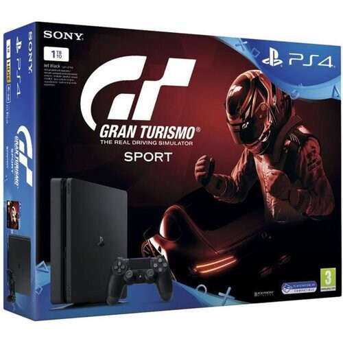 PlayStation 4 Slim 1000GB - Jet black + Gran ...