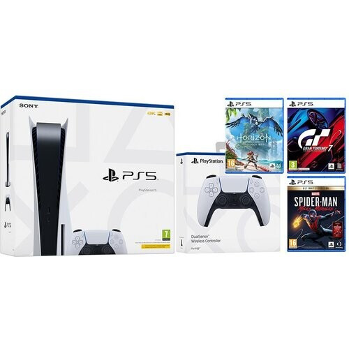 PlayStation 5 825Go - Blanc + Horizon Forbidden ...