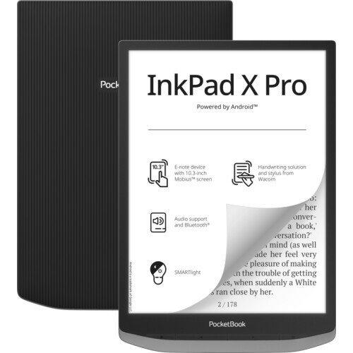 Auf dem großen PocketBook InkPad X Pro machst du ...