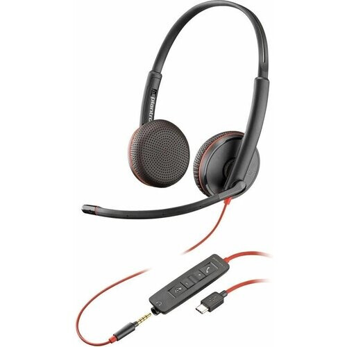 Poly Blackwire 3225 Stereo Headset +USB-C/A ...