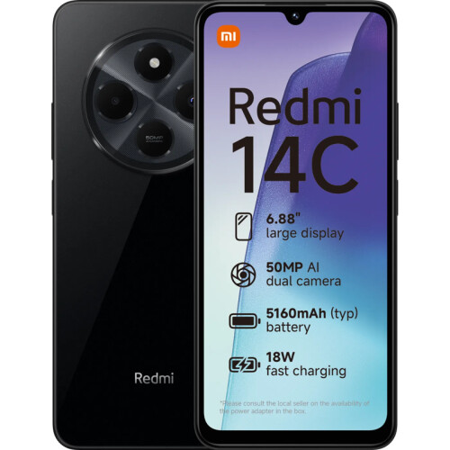 Le Redmi 14C 128 Go Noir 4G est un smartphone ...