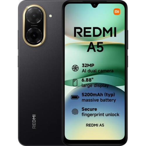 Le Redmi A5 64 Go Noir 4G est un smartphone ...
