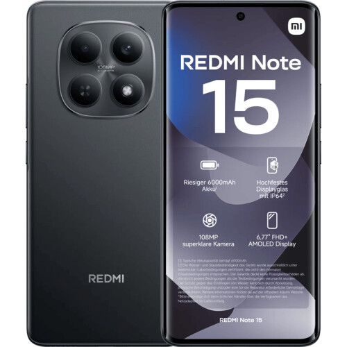 Le Redmi Note 15 128 Go Noir 4G est un smartphone ...
