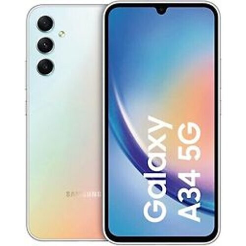De Samsung Galaxy A34 5G in de kleur zilver ...
