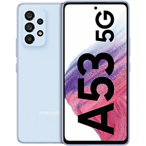 De Samsung Galaxy A53 5G in blauw combineert een ...