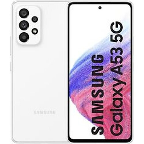 De Samsung Galaxy A53 5G in de kleur wit ...