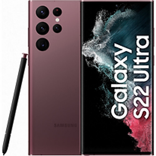 De Samsung Galaxy S22 Ultra in wijnrode kleur ...
