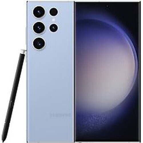 De Samsung Galaxy S23 Ultra in sky blue combineert ...