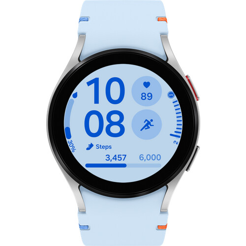 Mit der Samsung Galaxy Watch FE 40 mm Silber/Blau ...