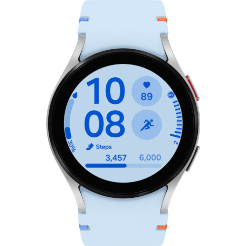 Met de Samsung Galaxy Watch FE 40 mm Zilver/Blauw ...