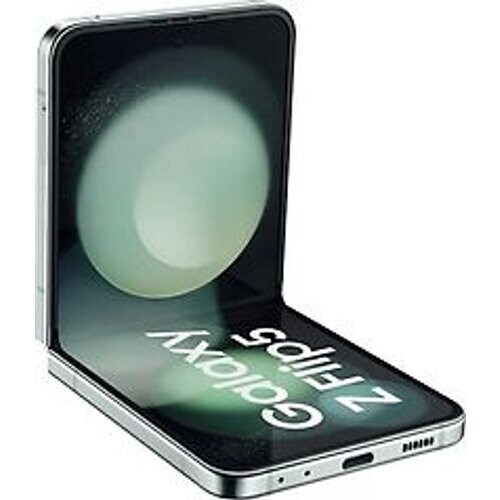 De Samsung Galaxy Z Flip5 5G in de kleur munt valt ...