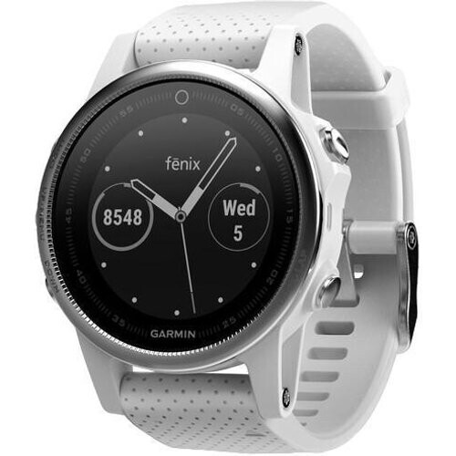 Garmin Smart Watch Fenix 5S HR GPS - Silver/White ...