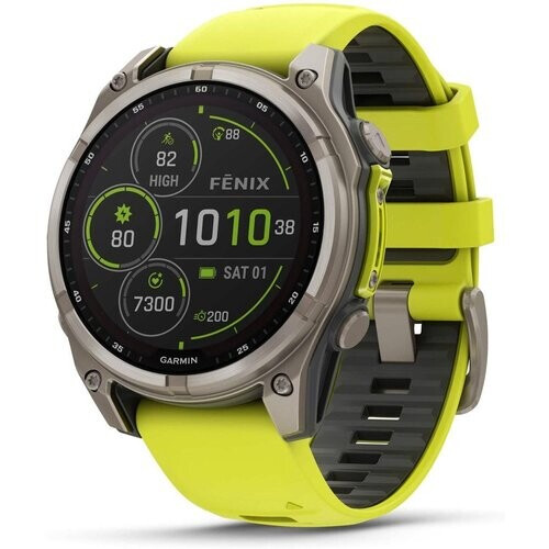 The Garmin Fenix 7 (Graphite Case, Orange Band) is ...