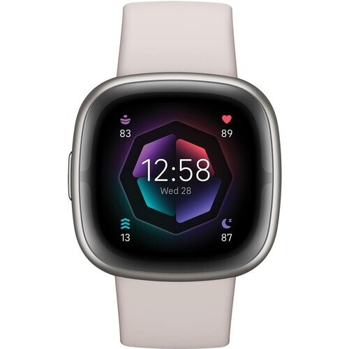 Fitbit Sense 2 Mondweiß/Aluminium in Platin ...