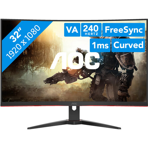 Game met vloeiende beelden op de AOC C32G2ZE/BK. ...