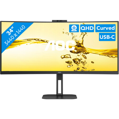 De AOC CU34V5CW/BK is een 34 inch ultrawide curved ...