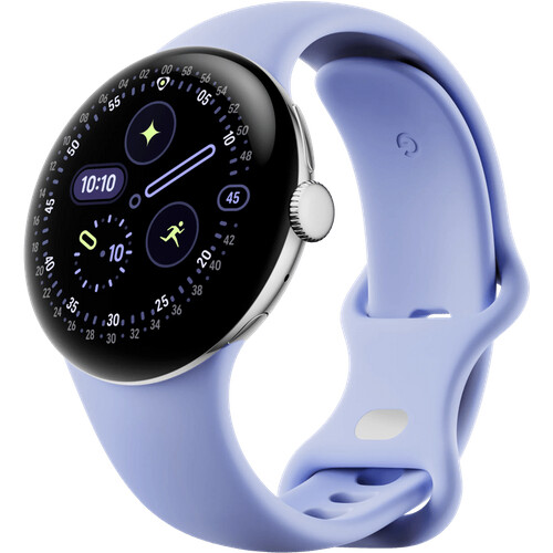 Met de Google Pixel Watch 4 Zilver/Paars 41 mm mis ...