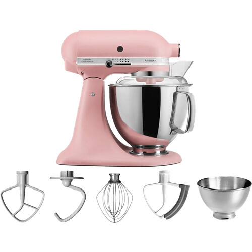 Met de KitchenAid Artisan Mixer 5KSM175PSEDR mix ...
