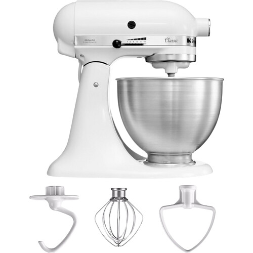 Met de KitchenAid Classic Mixer 5K45SSEWH Wit op ...