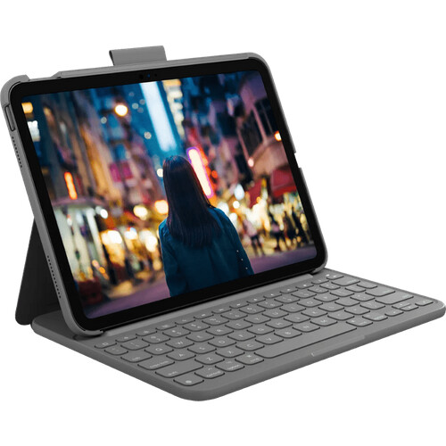 Met de Logitech Slim Folio Apple iPad (2025/2022) ...