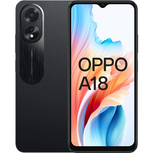 De OPPO A18 128GB Zwart 4G is een basisklasse ...
