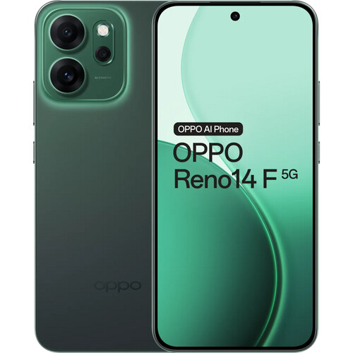 De OPPO Reno 14 F 256GB Groen -5G is een ...