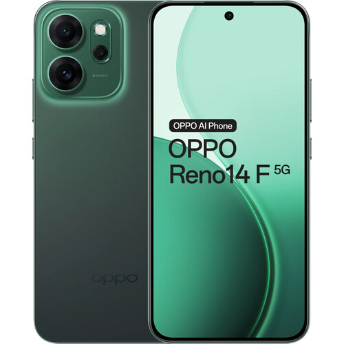 De OPPO Reno 14 F 256GB Groen -5G is een ...